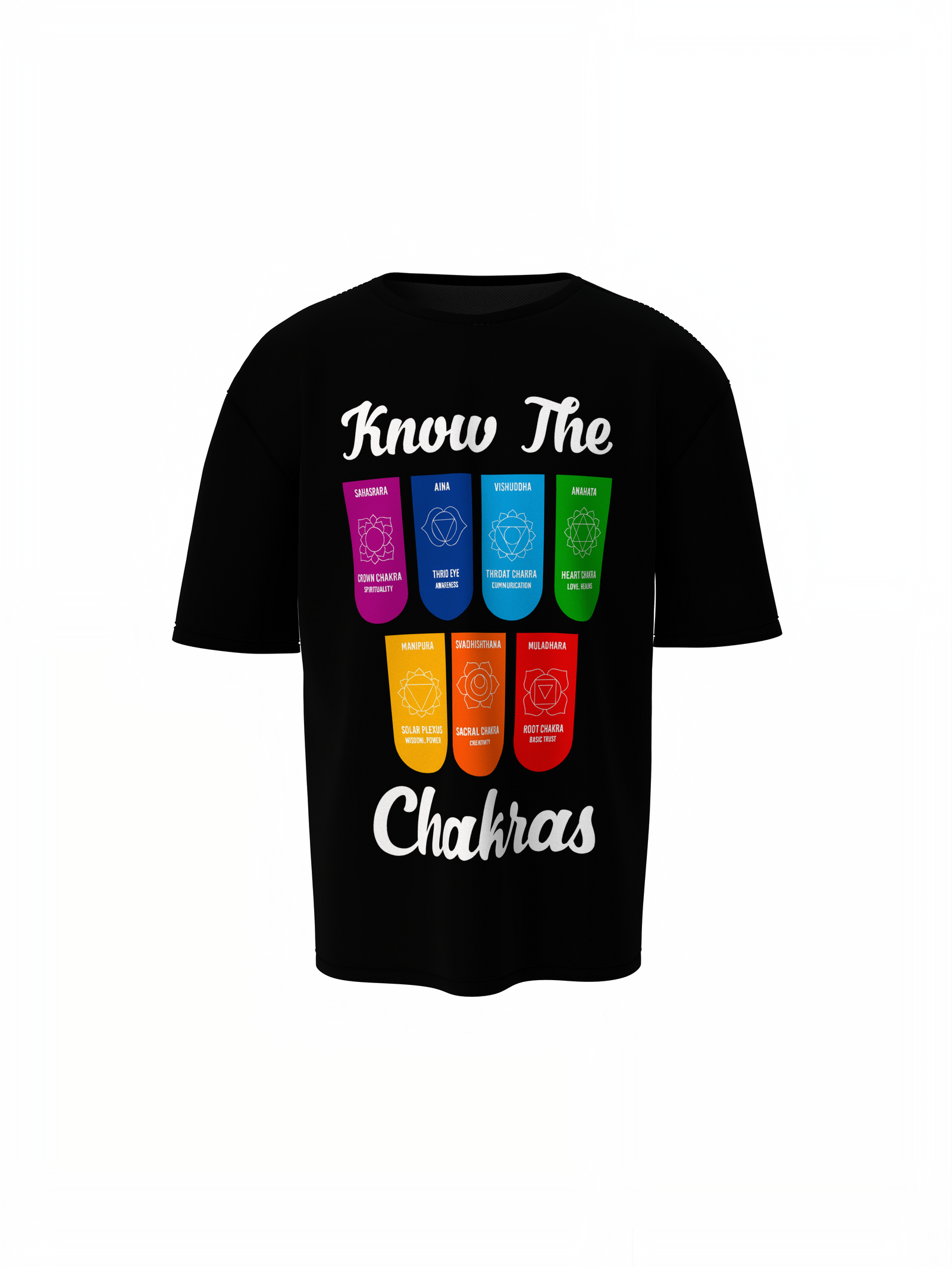 The Yoga Chakras Oversized T-Shirt for Spiritual Streetwear