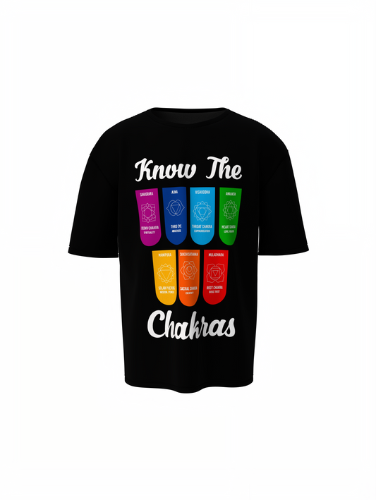 The Yoga Chakras Oversized T-Shirt for Spiritual Streetwear