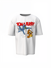 Tom And Jerry Fight Oversized T-Shirts