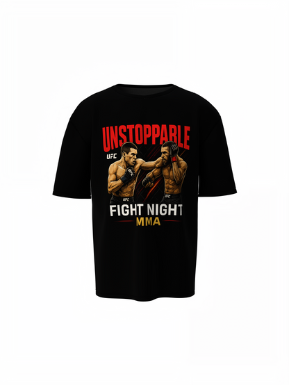 UFC Unstoppable Fight Oversized T-Shirt for Gym Fan Style Tee