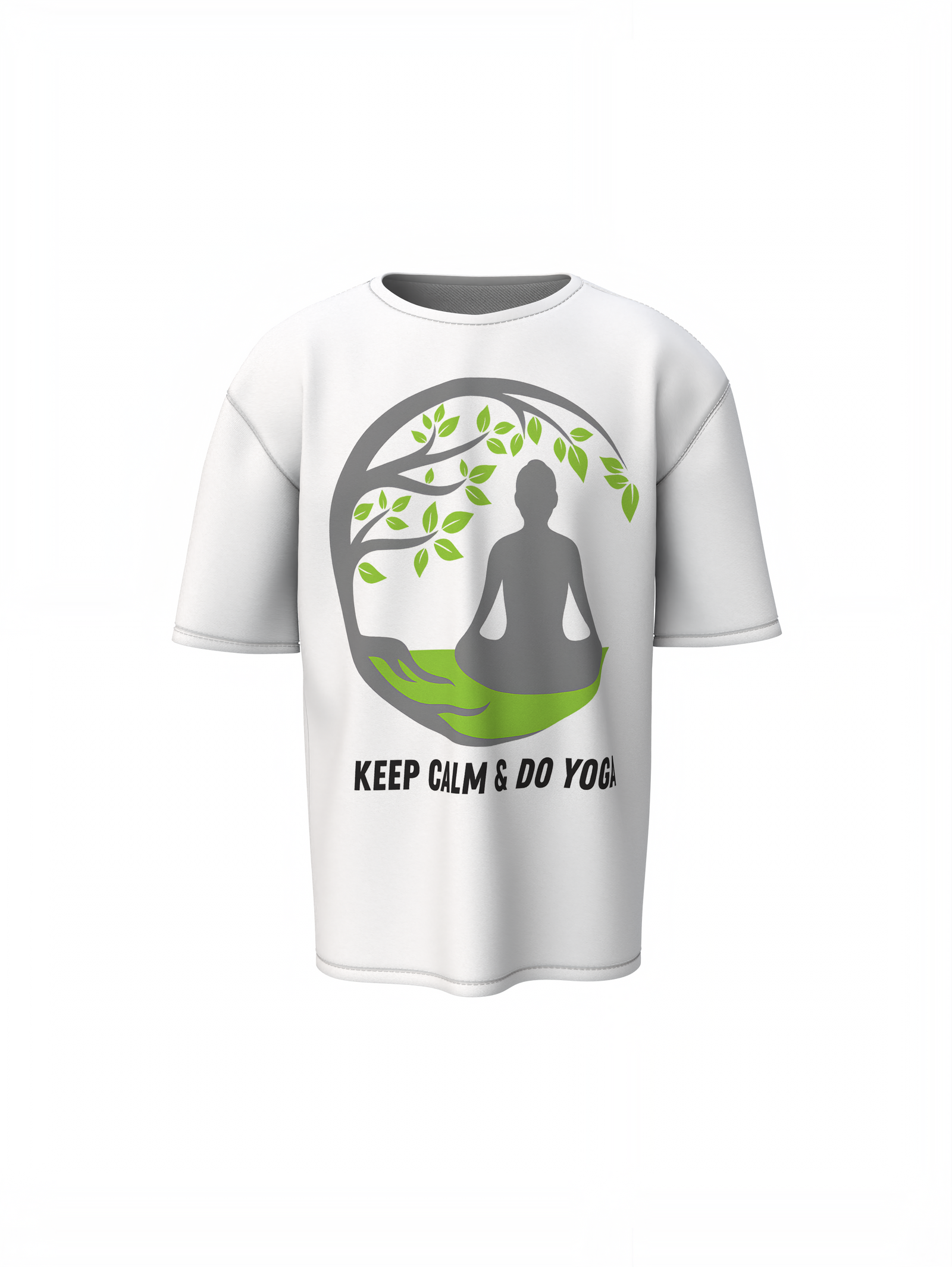 Keep Calm Oversized Yoga T-Shirt Relaxed Mindful Streetwear
