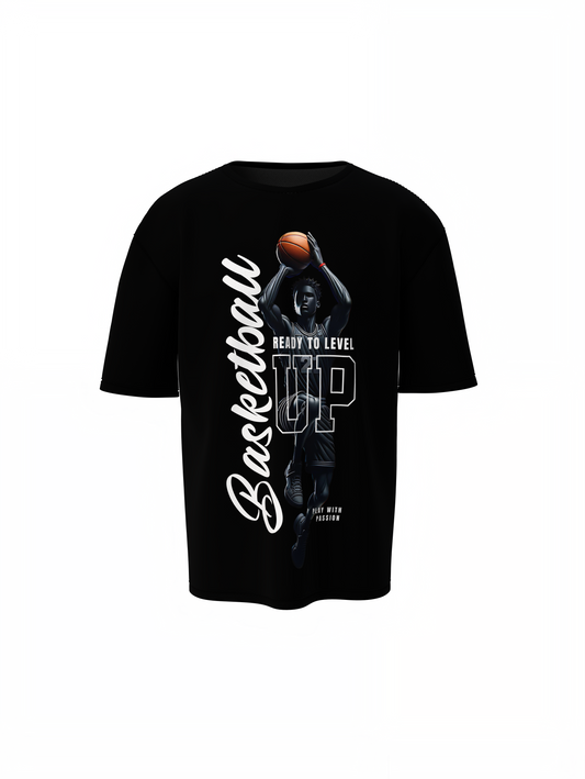 Ready To Level Oversized T-Shirt Graphic Casual Streetwear