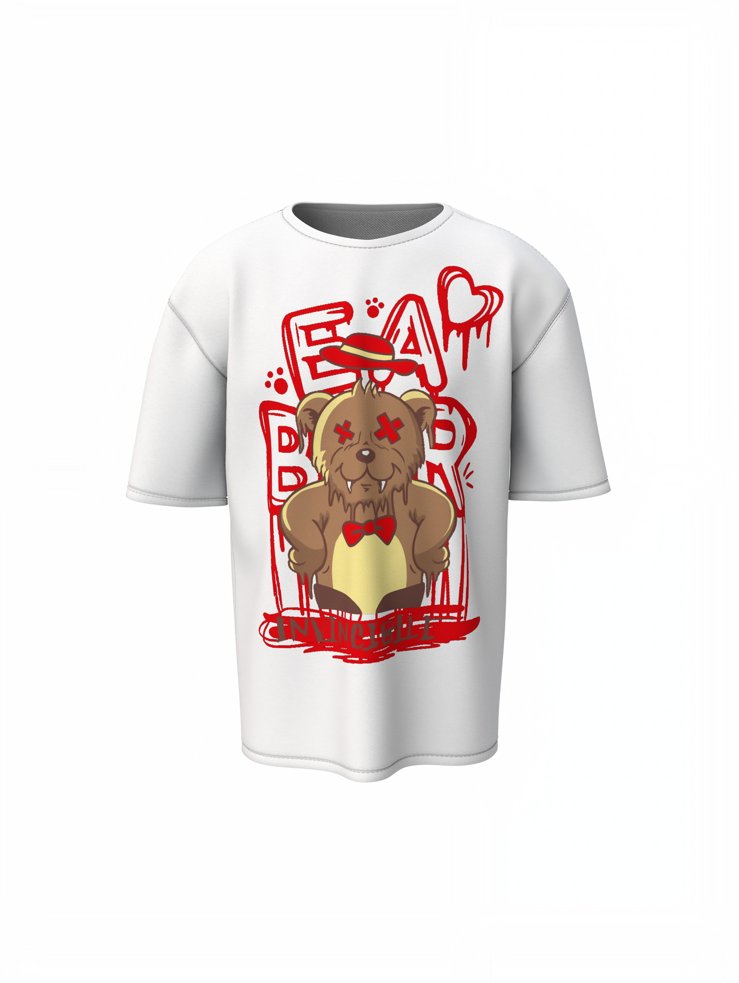 Bear Invincible Oversized T-Shirt Comfortable Relaxed Fit Tee