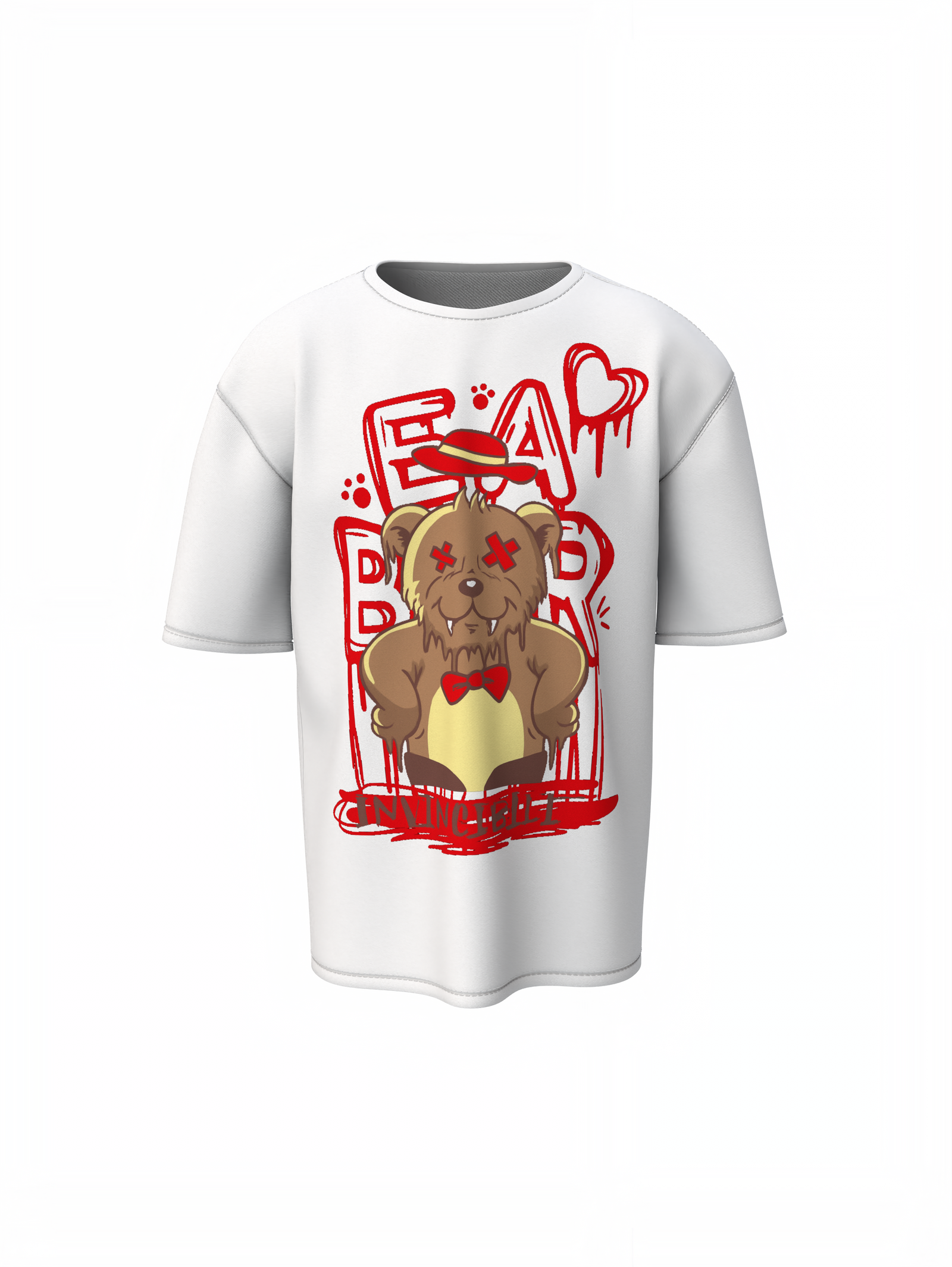 Bear Invincible Oversized T-Shirt Comfortable Relaxed Fit Tee