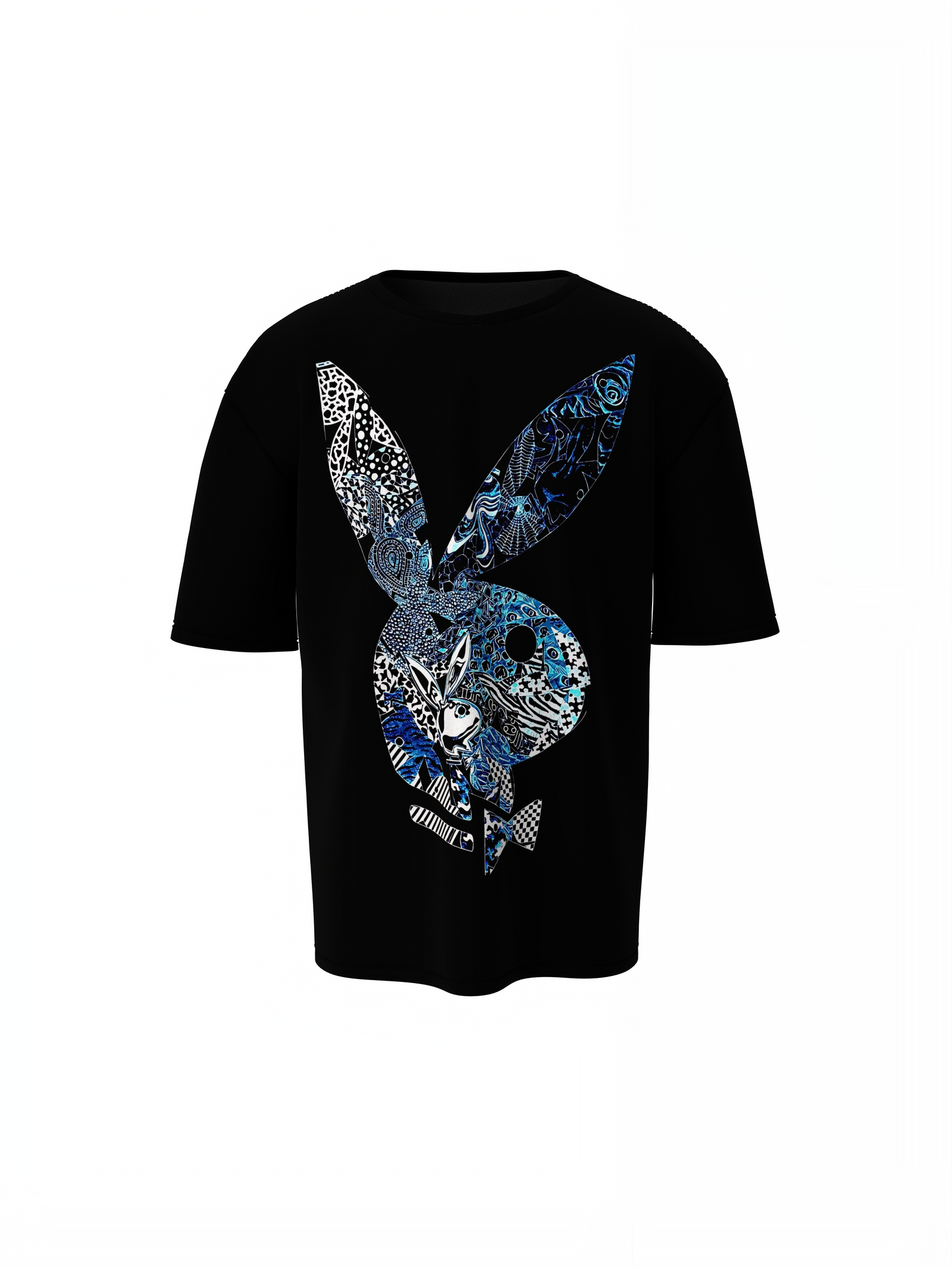 Playboy Iconic Print Black Oversized T-Shirt – Bold Streetwear