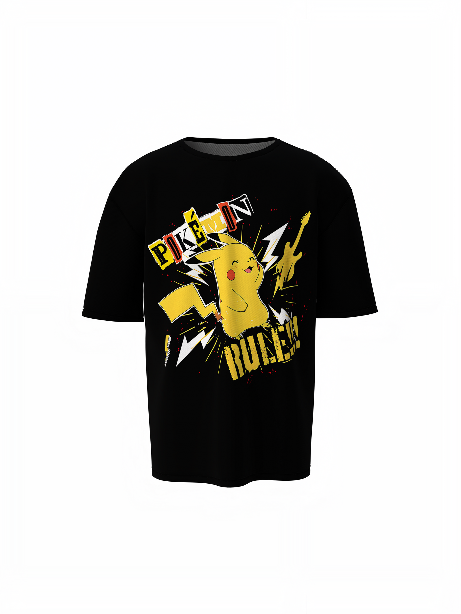 Pokemon Rule Oversized Black T-Shirt – Relaxed Fit Graphic