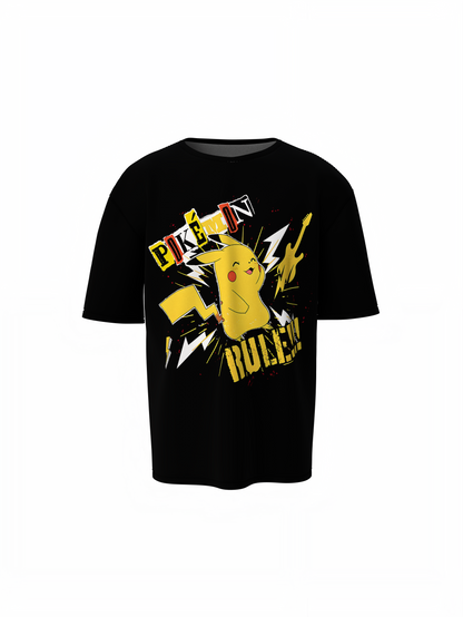 Pokemon Rule Oversized Black T-Shirt – Relaxed Fit Graphic