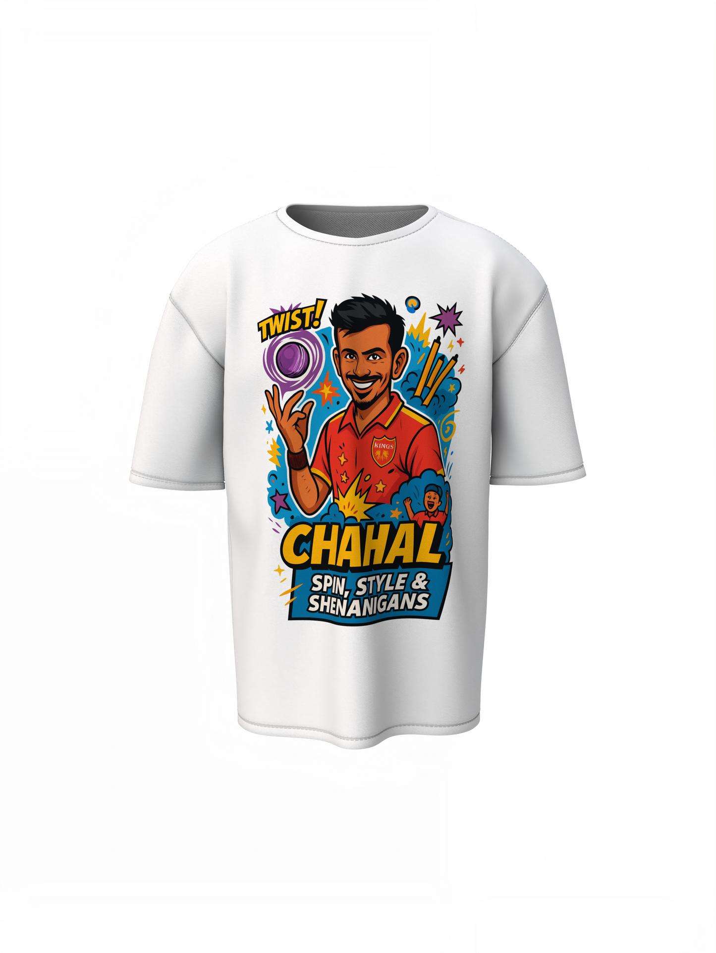 Chahal Spin Style Oversized T-Shirt Cricket Streetwear Tee