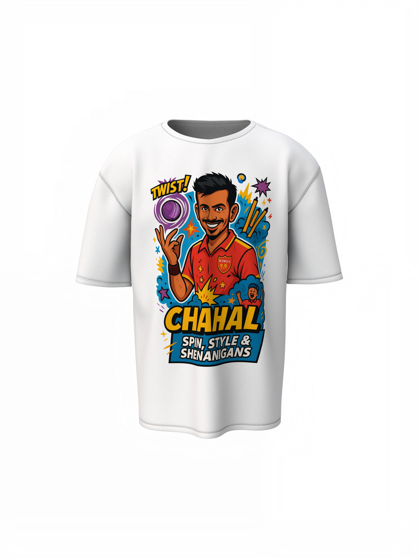 Chahal Spin Style Oversized T-Shirt Cricket Streetwear Tee
