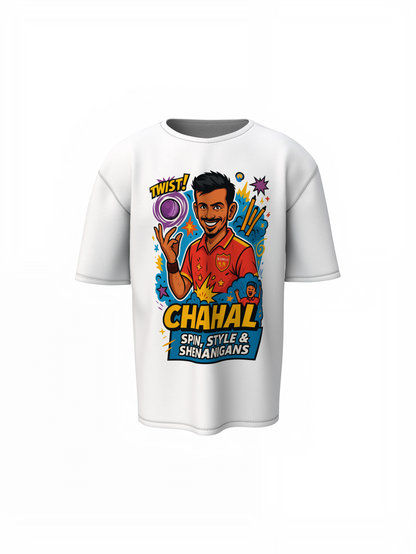 Chahal Spin Style Oversized T-Shirt Cricket Streetwear Tee