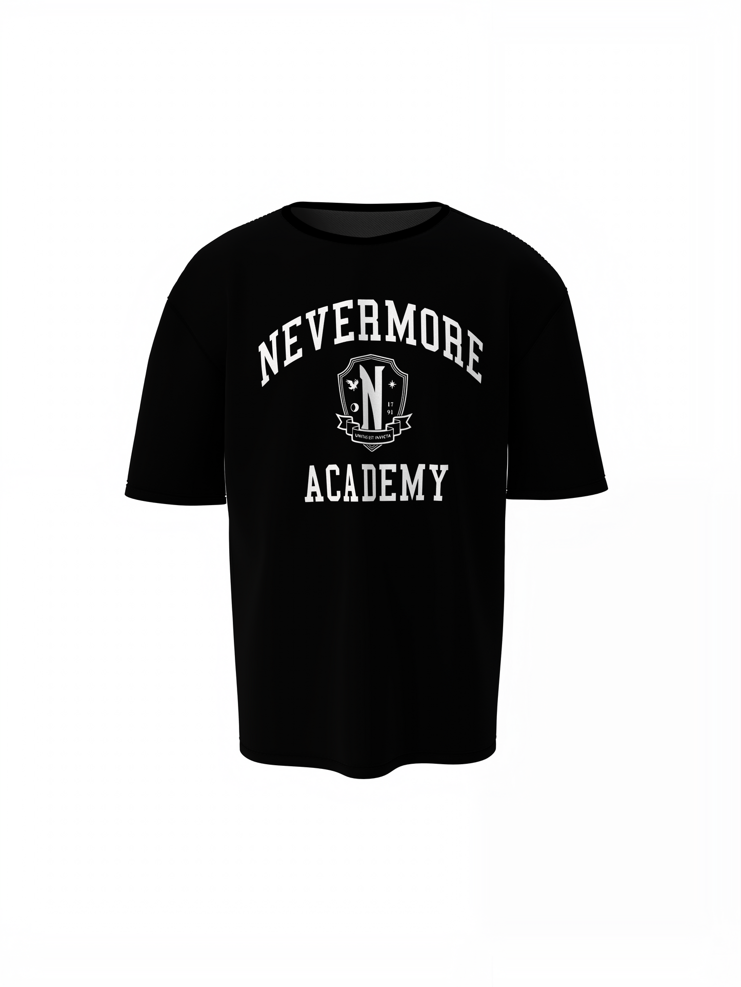 Wednesday Nevermore Oversized T-Shirt Black for Bold Street Tee