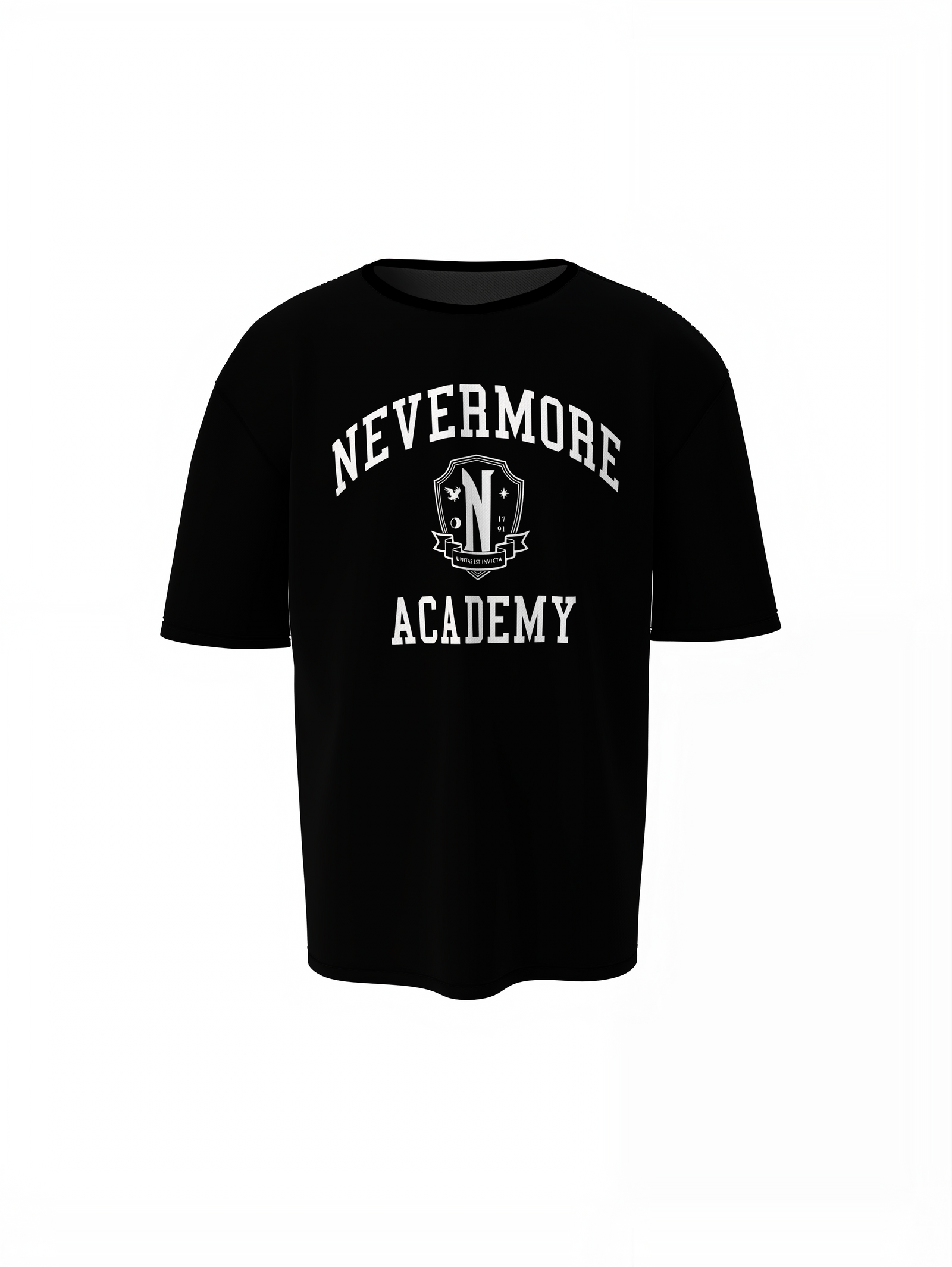 Wednesday Nevermore Oversized T-Shirt Black for Bold Street Tee