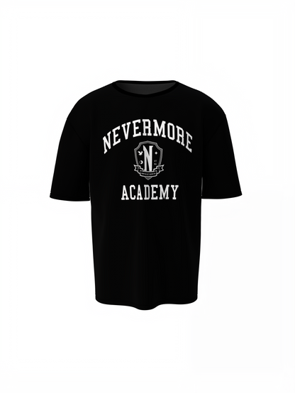 Wednesday Nevermore Oversized T-Shirt Black for Bold Street Tee