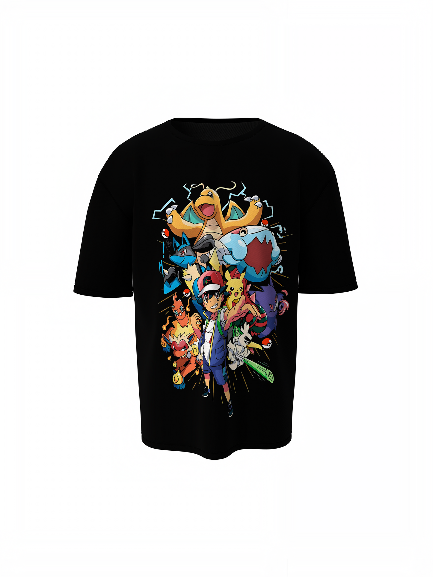 Pokemons Oversized T-Shirt Black – Relaxed Fit Streetwear Tee