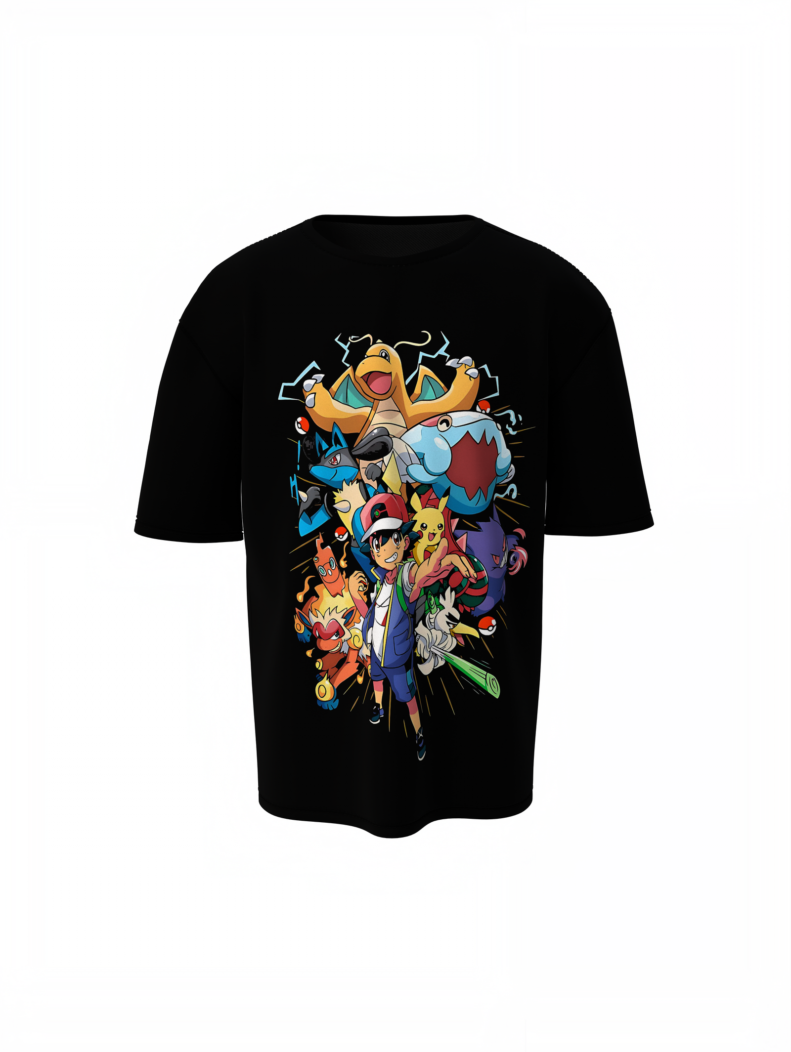 Pokemons Oversized T-Shirt Black – Relaxed Fit Streetwear Tee