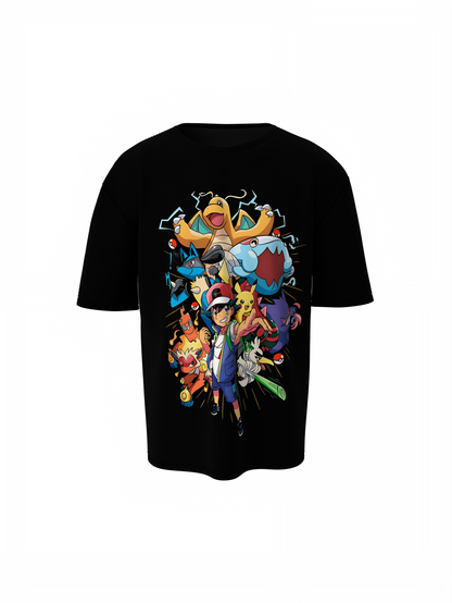 Pokemons Oversized T-Shirt Black – Relaxed Fit Streetwear Tee