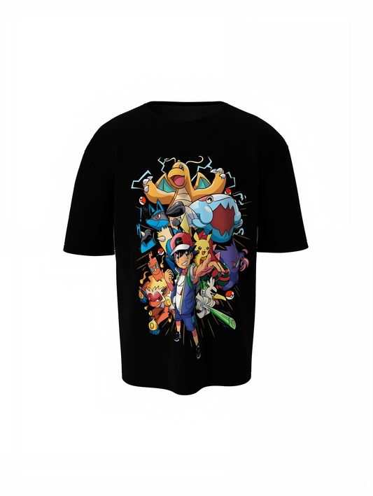 Pokemons Oversized T-Shirt Black – Relaxed Fit Streetwear Tee
