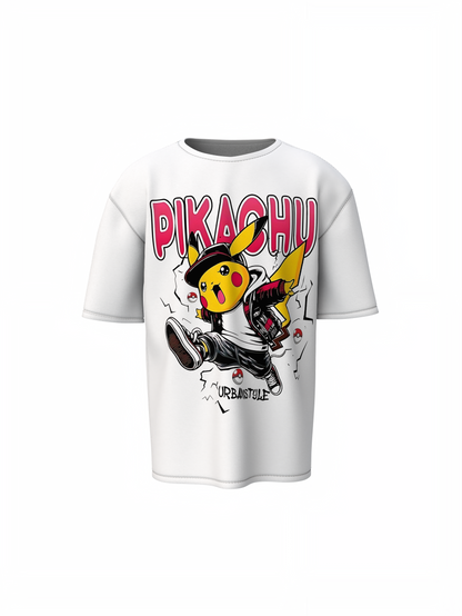 Pikachu Urbanstyle White T-Shirt – Stylish Oversized Streetwear
