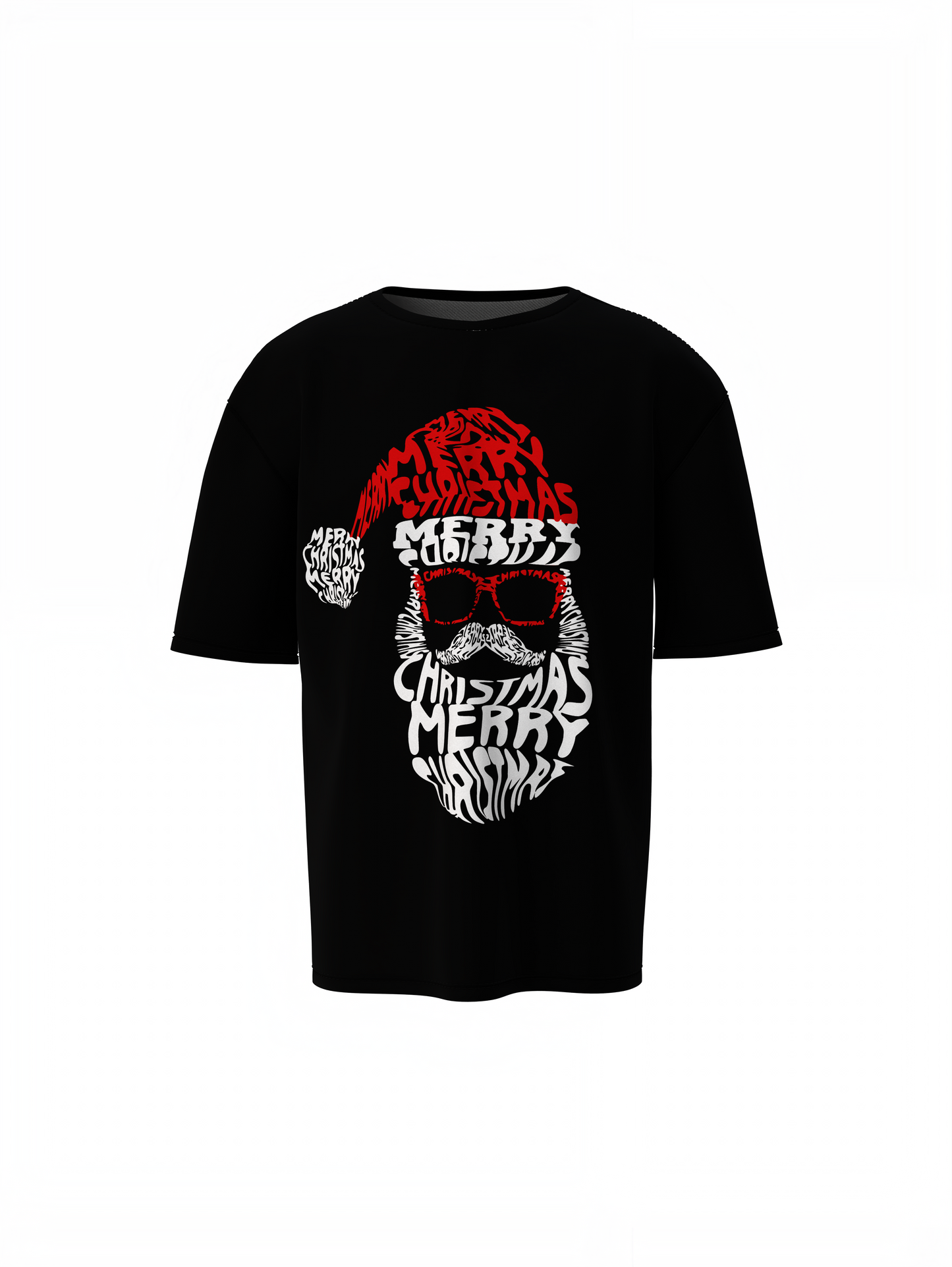 Santa Face Oversized T-Shirts for Festive Casual Streetwear