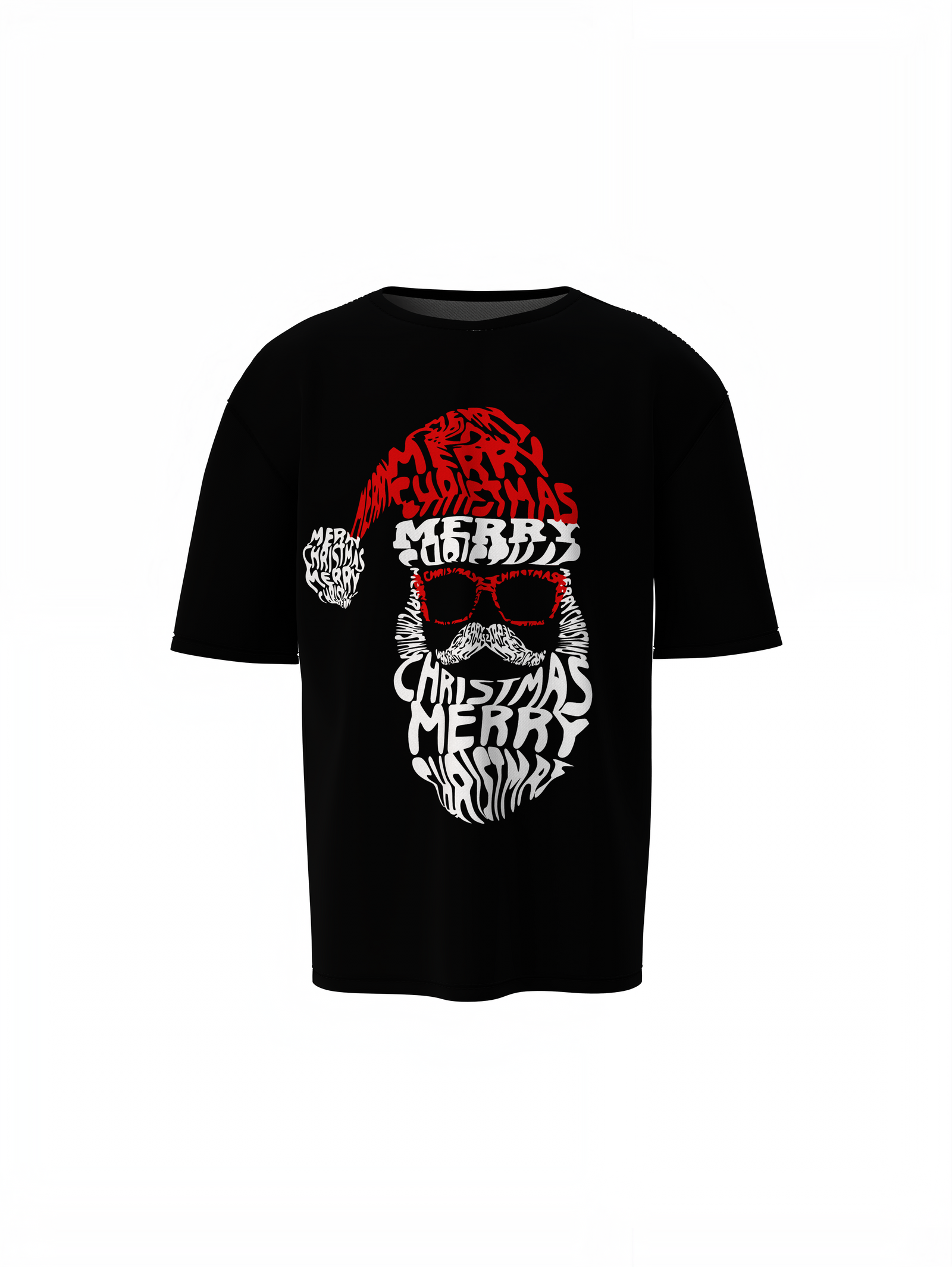 Santa Face Oversized T-Shirts for Festive Casual Streetwear