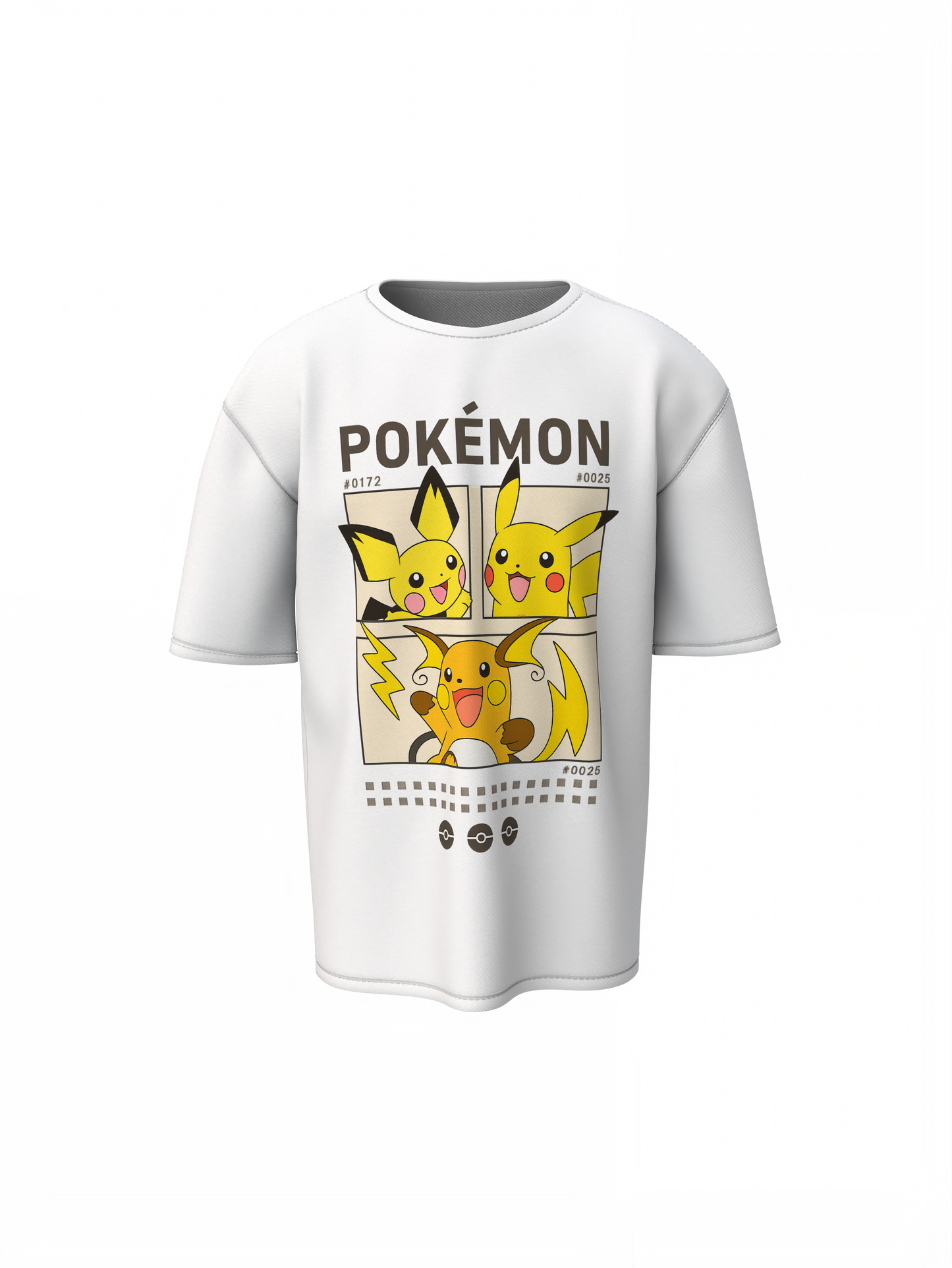 Pokemon 25 Oversized White T-Shirt – Relaxed Fit Streetwear