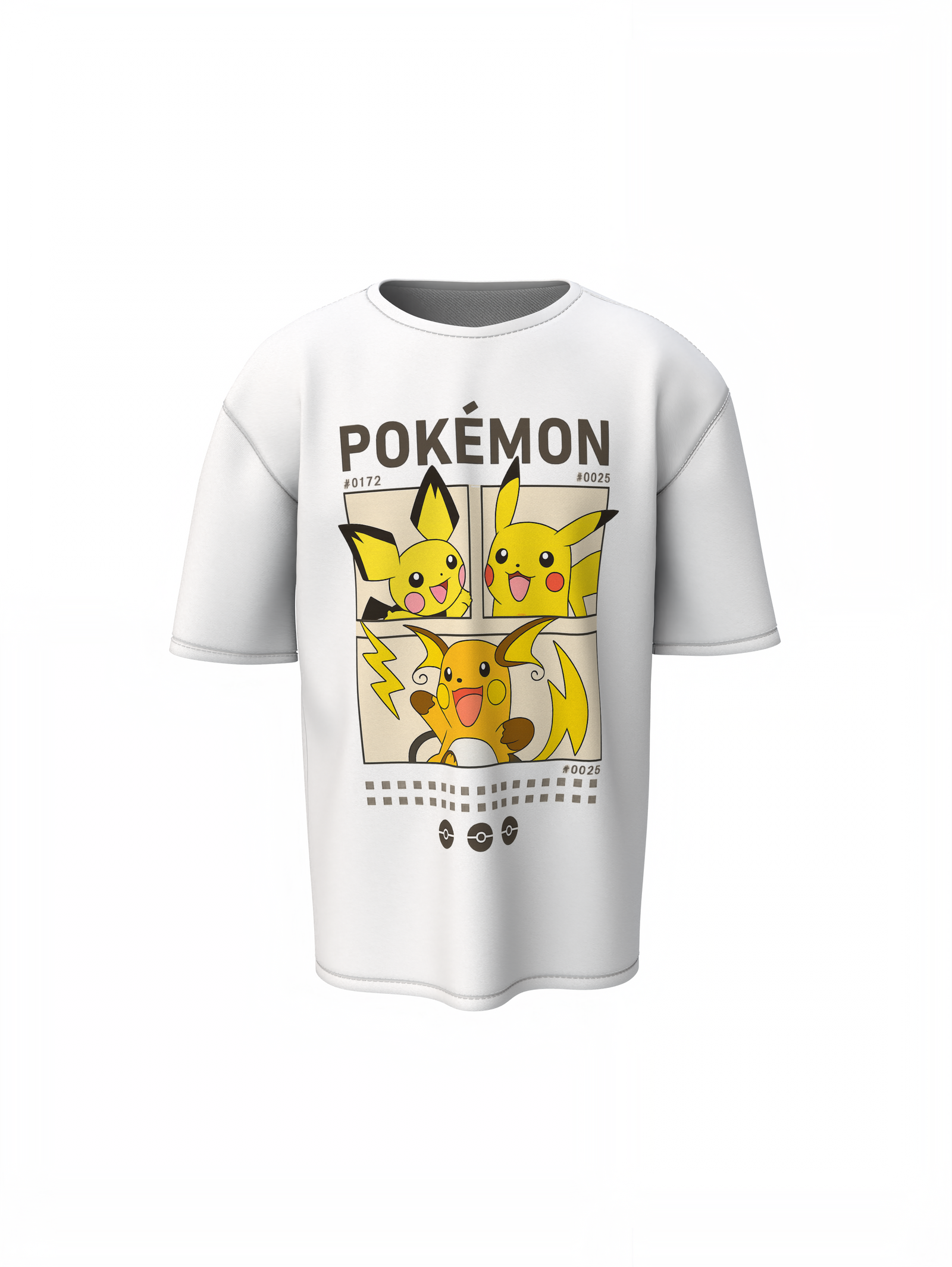 Pokemon 25 Oversized White T-Shirt – Relaxed Fit Streetwear