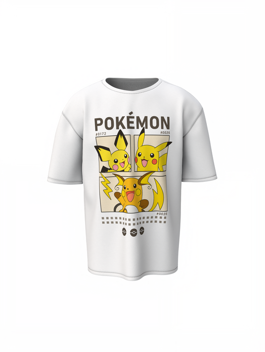 Pokemon 25 Oversized White T-Shirt – Relaxed Fit Streetwear