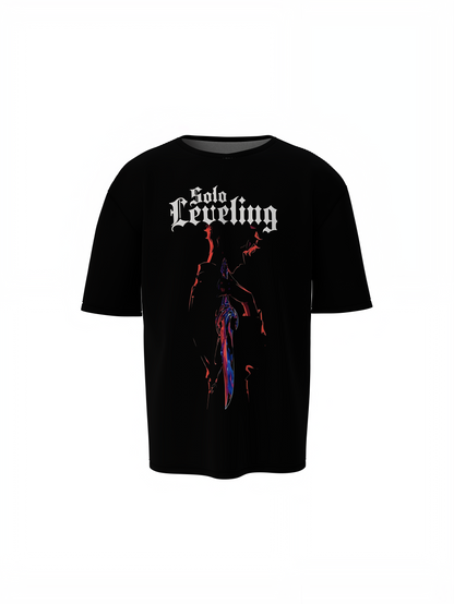 Solo Leveling Shadow Oversized T-Shirts  Dark Anime Wear