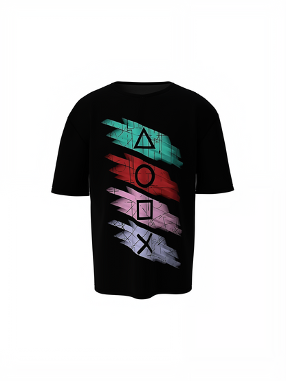 Shapes Graphic Oversized T-Shirt Trendy Abstract Streetwear