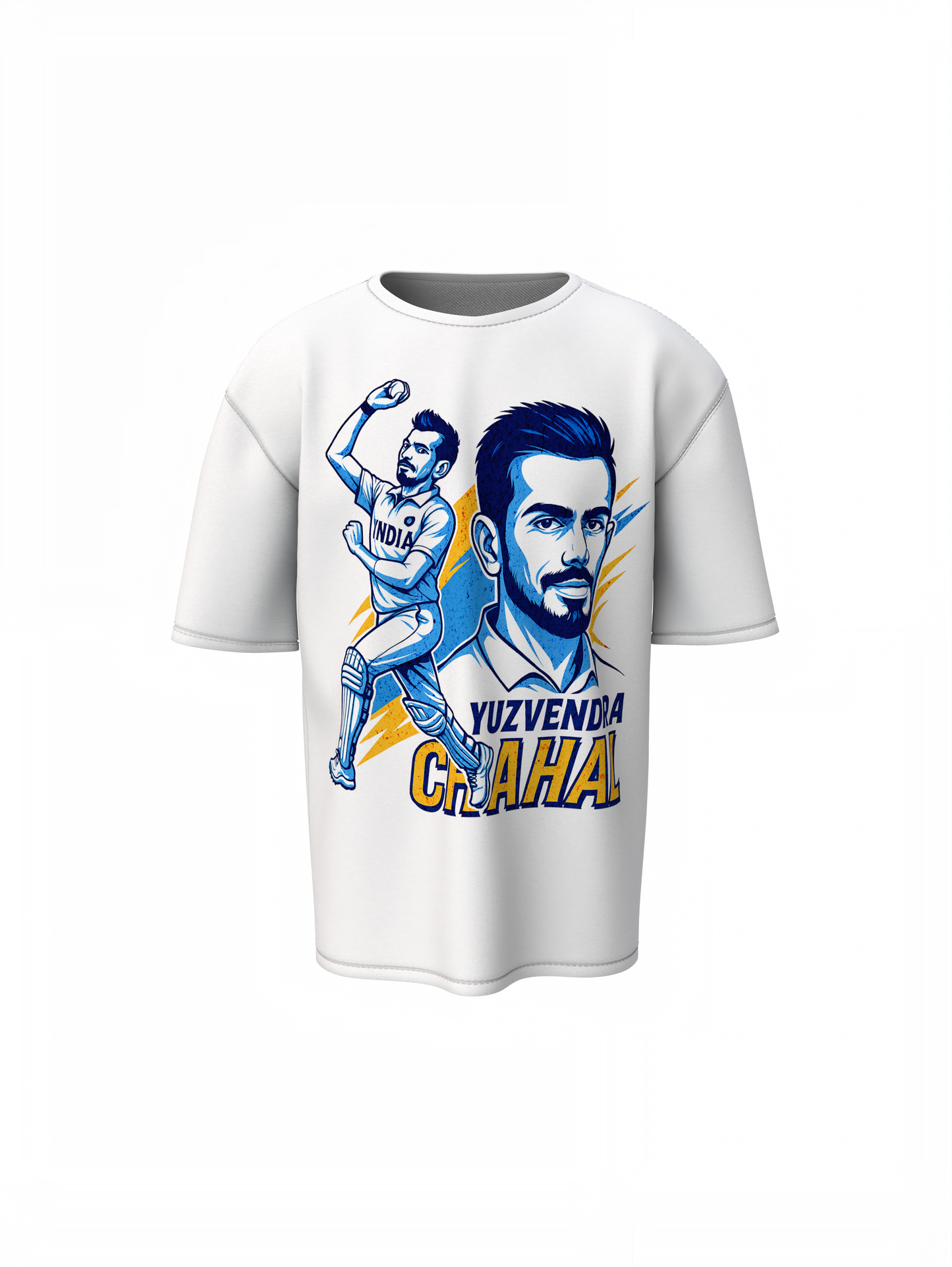 Chahal Paint Oversized T-Shirt Artistic Cricket Style Tee