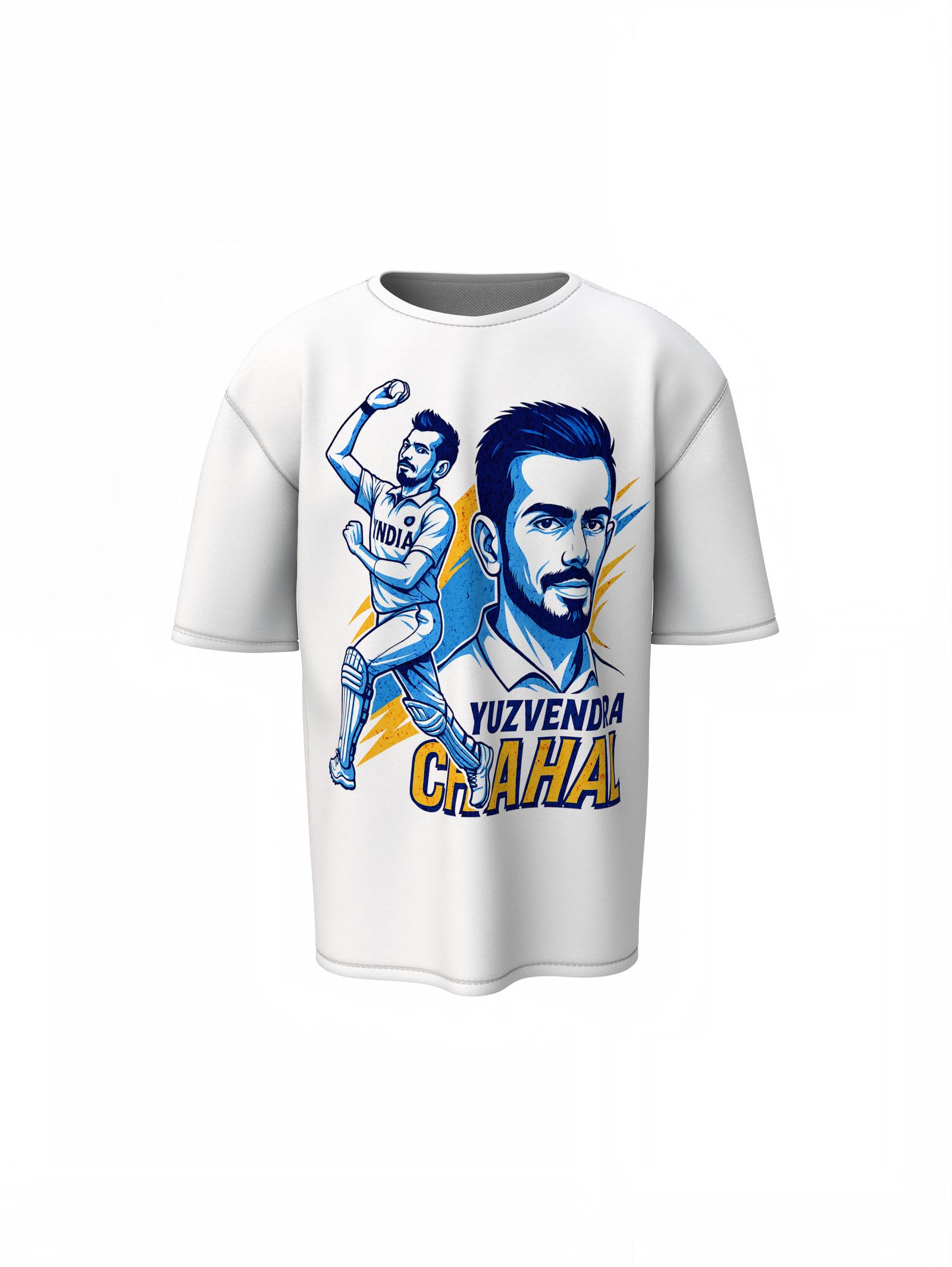 Chahal Paint Oversized T-Shirt Artistic Cricket Style Tee