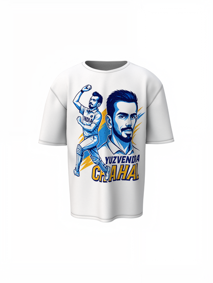 Chahal Paint Oversized T-Shirt Artistic Cricket Style Tee