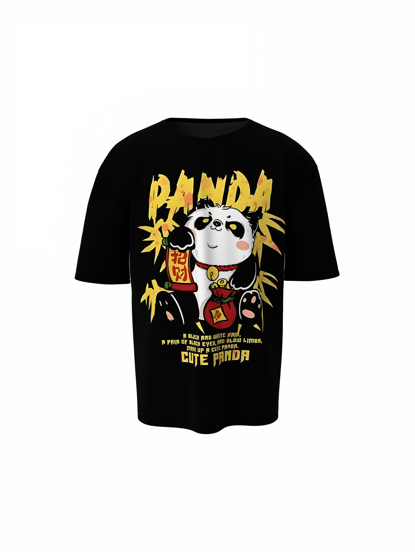 Cute Panda Oversized T-Shirt Playful Graphic Streetwear