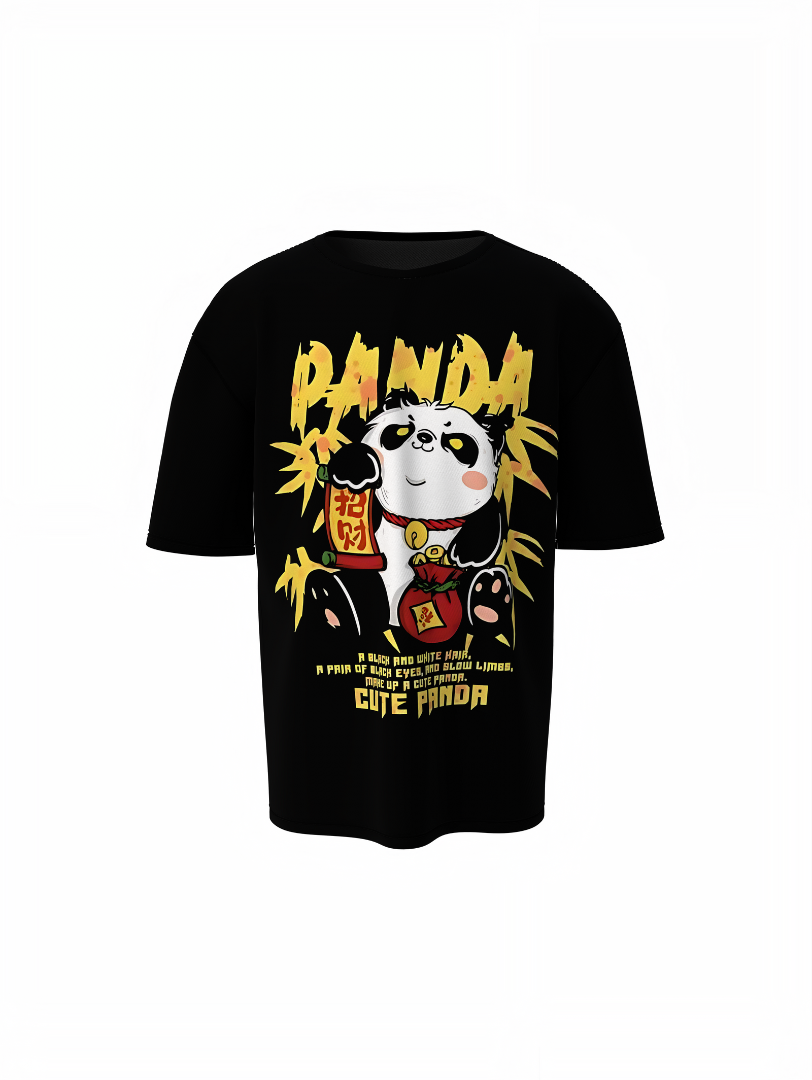 Cute Panda Oversized T-Shirt Playful Graphic Streetwear