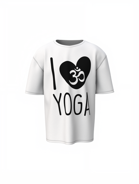 I Love Yoga Oversized T-Shirt Comfortable & Relaxed Fit Tee