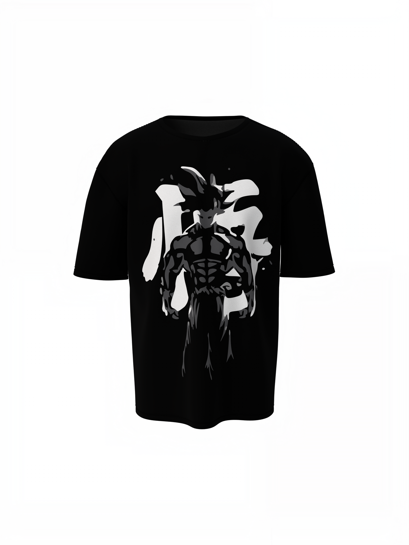 Saiyan Shadow Oversized T-Shirt for Anime Streetwear Styles