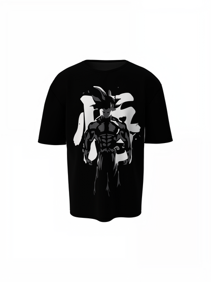 Saiyan Shadow Oversized T-Shirt for Anime Streetwear Styles