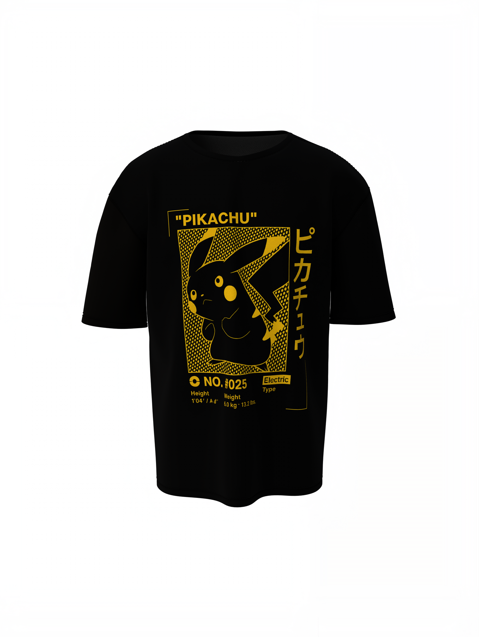 Pikachu Type Black Oversized T-Shirt