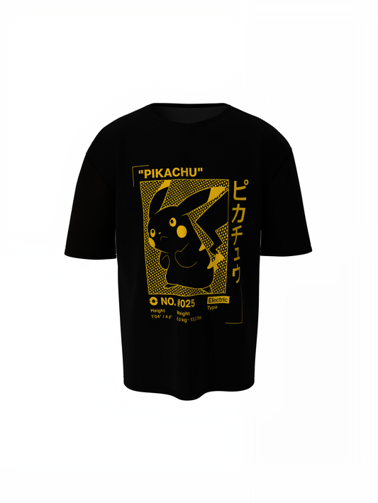 Pikachu Type Black Oversized T-Shirt