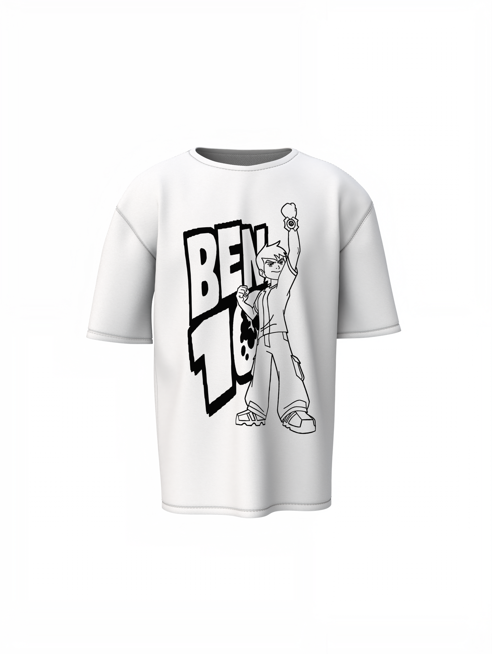 Ben 10 Superhero Oversized T-Shirts Cool Alien Hero Streetwear