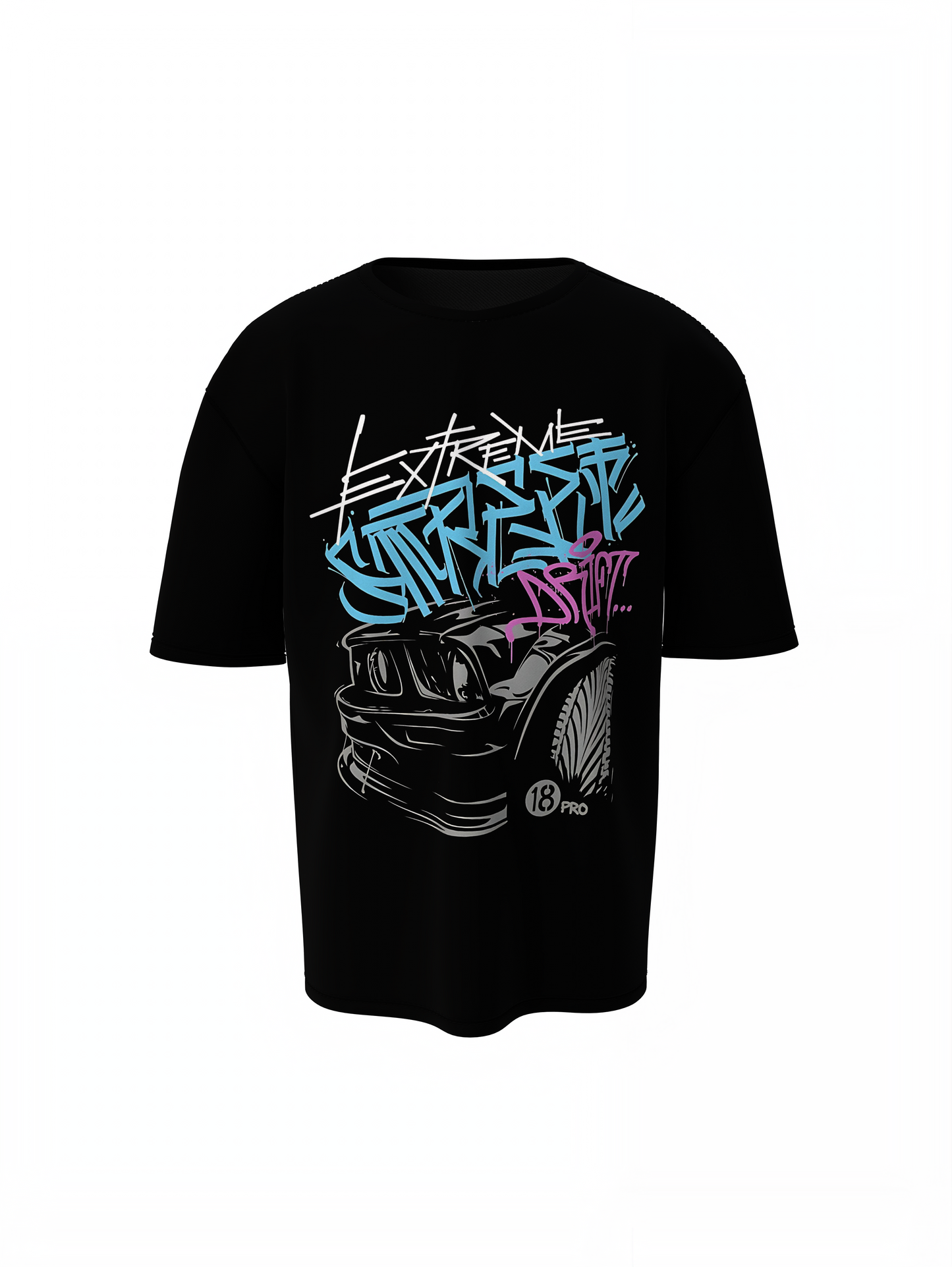 Street Drift Oversized T-Shirt Bold Racing Streetwear Style