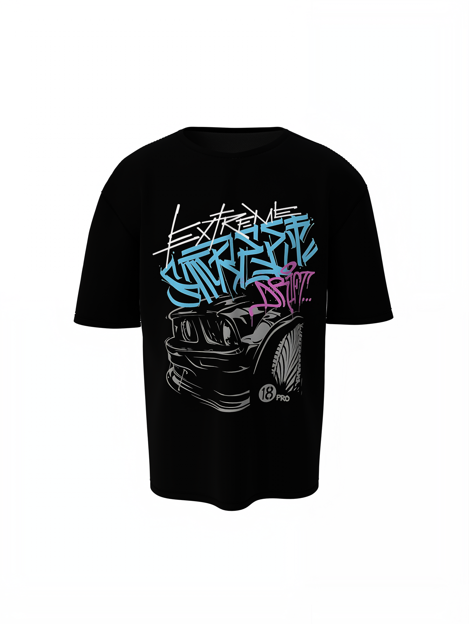 Street Drift Oversized T-Shirt Bold Racing Streetwear Style
