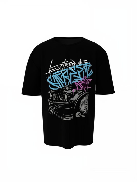 Street Drift Oversized T-Shirt Bold Racing Streetwear Style