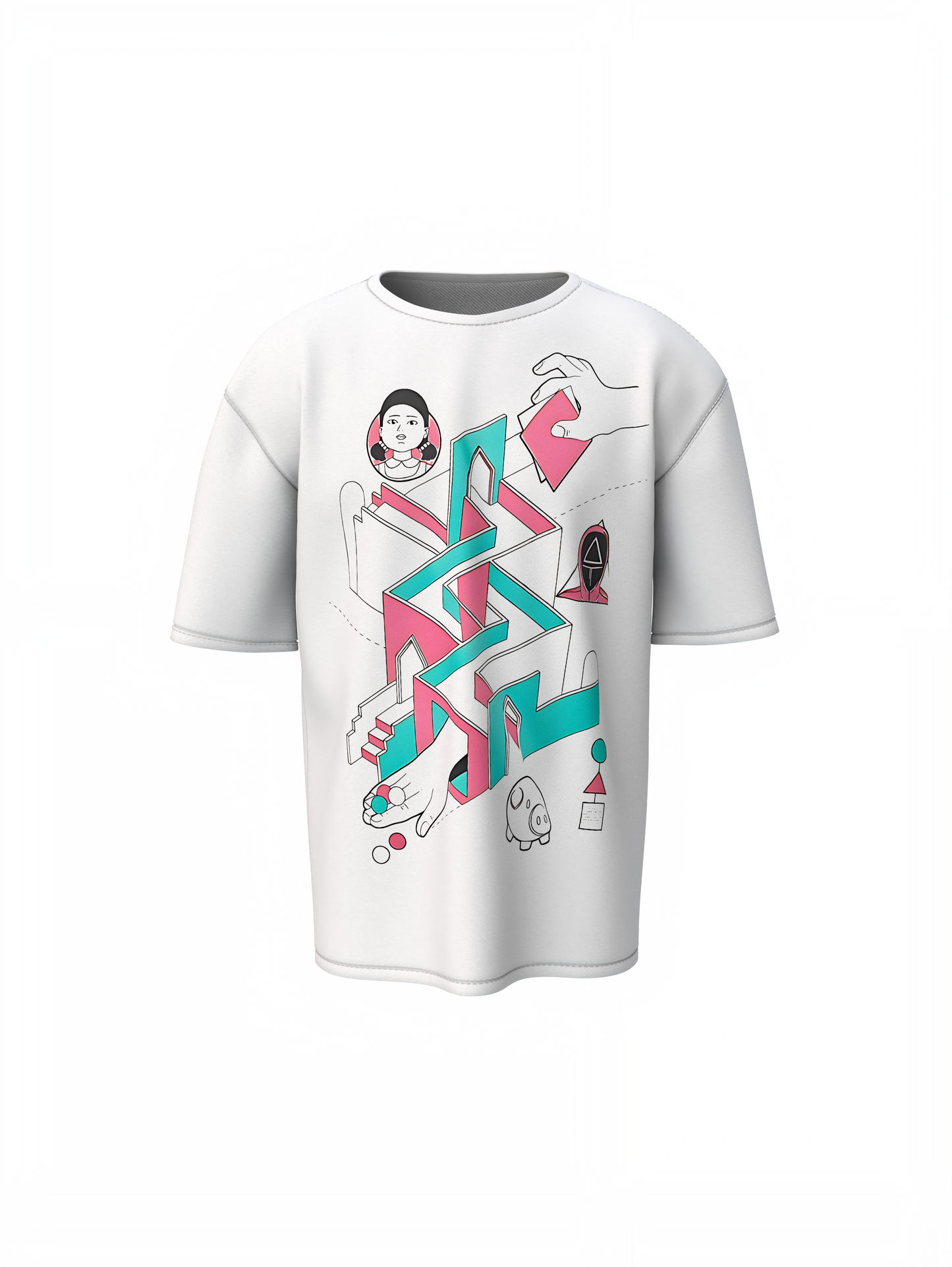 Squid Game Setup Oversized T-Shirt – Cinematic Streetwear Vibe