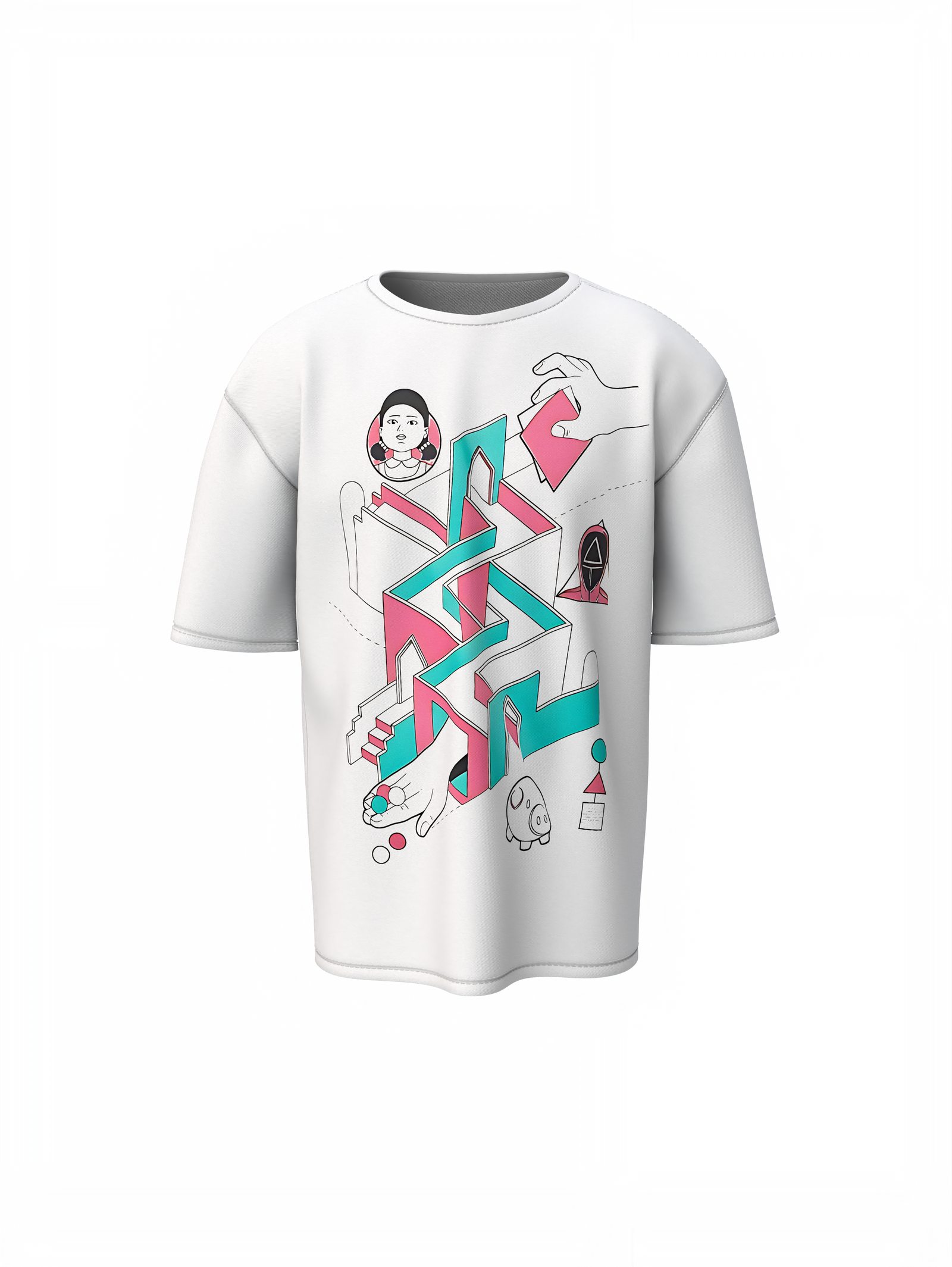Squid Game Setup Oversized T-Shirt – Cinematic Streetwear Vibe