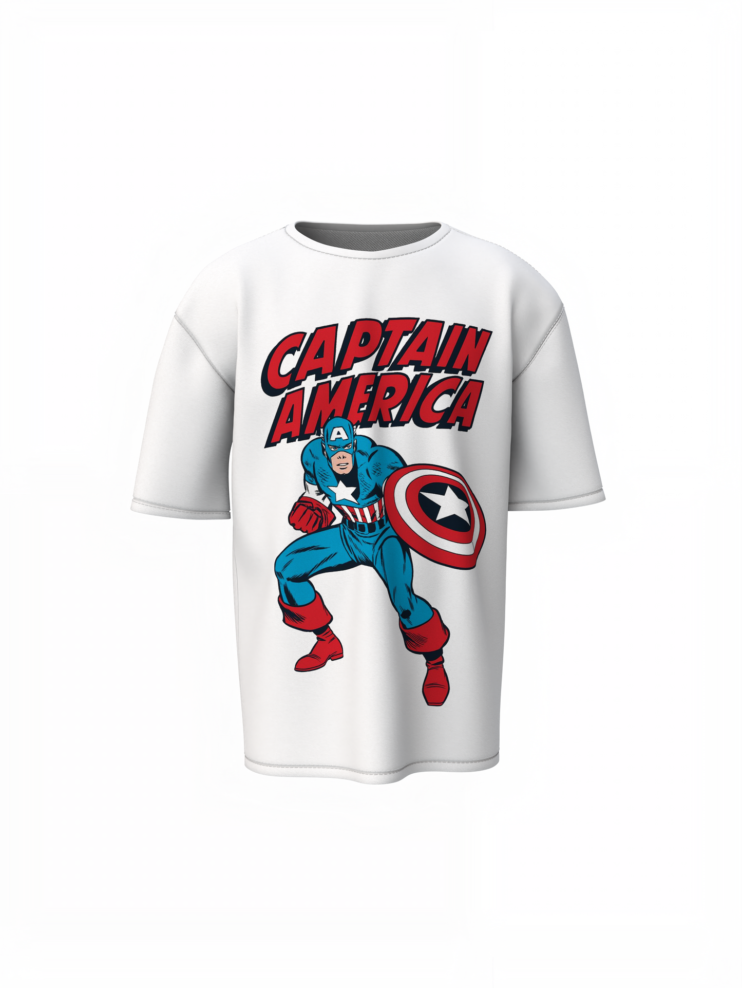 Captain America Oversized T-Shirt Heroic Streetwear Tee