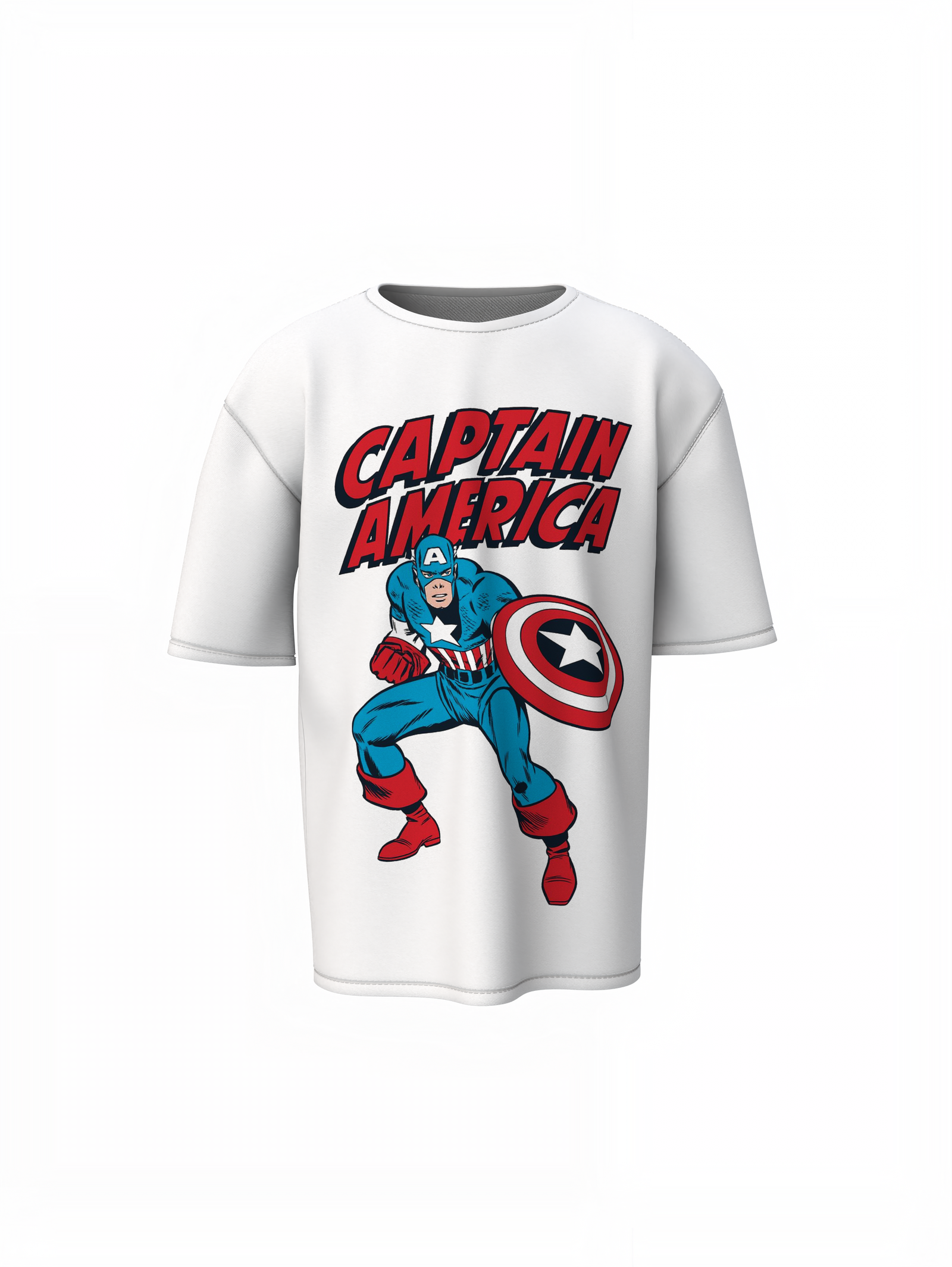Captain America Oversized T-Shirt Heroic Streetwear Tee