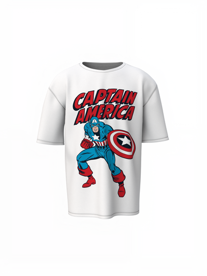 Captain America Oversized T-Shirt Heroic Streetwear Tee
