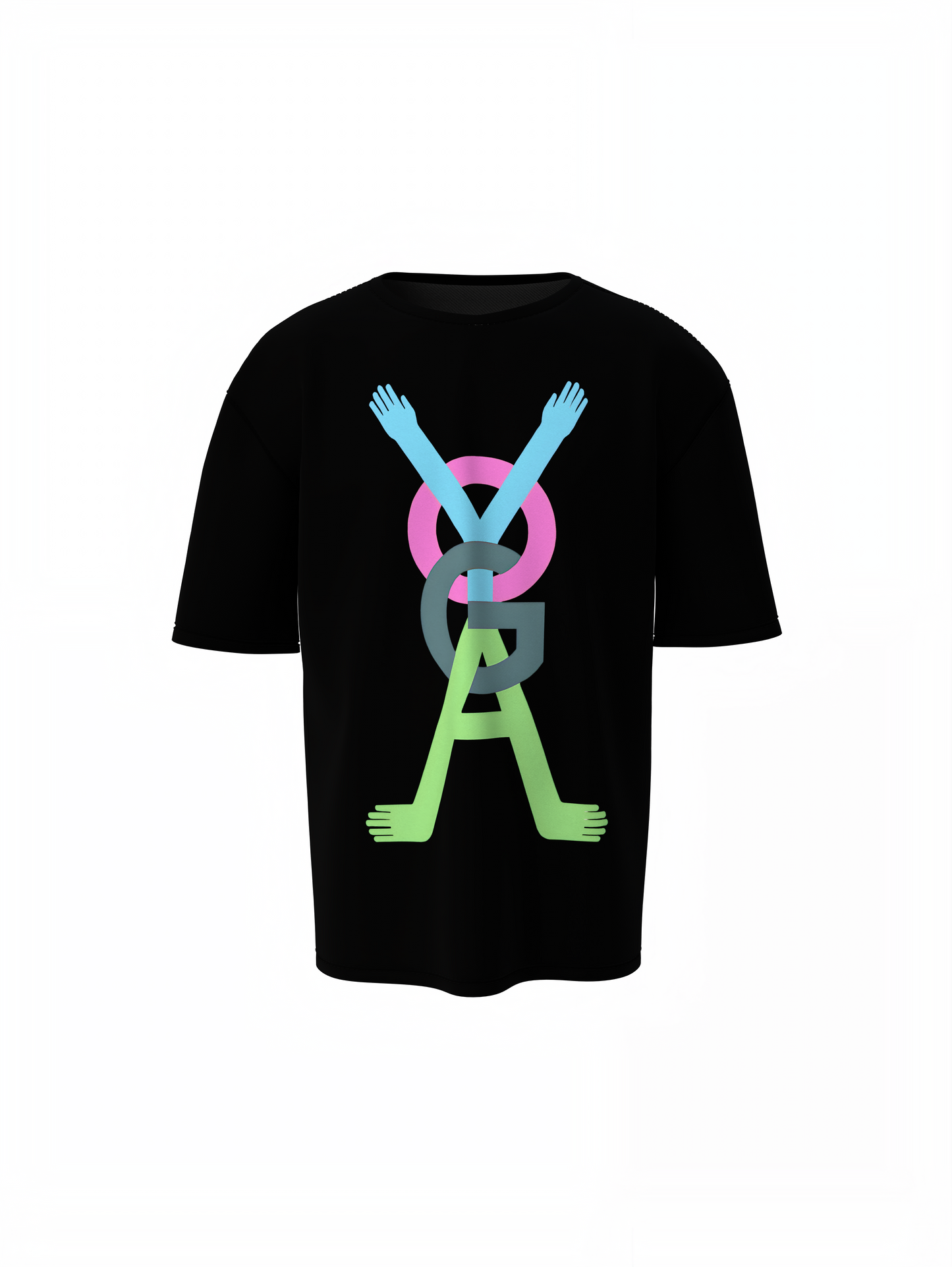 Yoga Graphic Black Oversized T-Shirt for Calm Streetwear Style