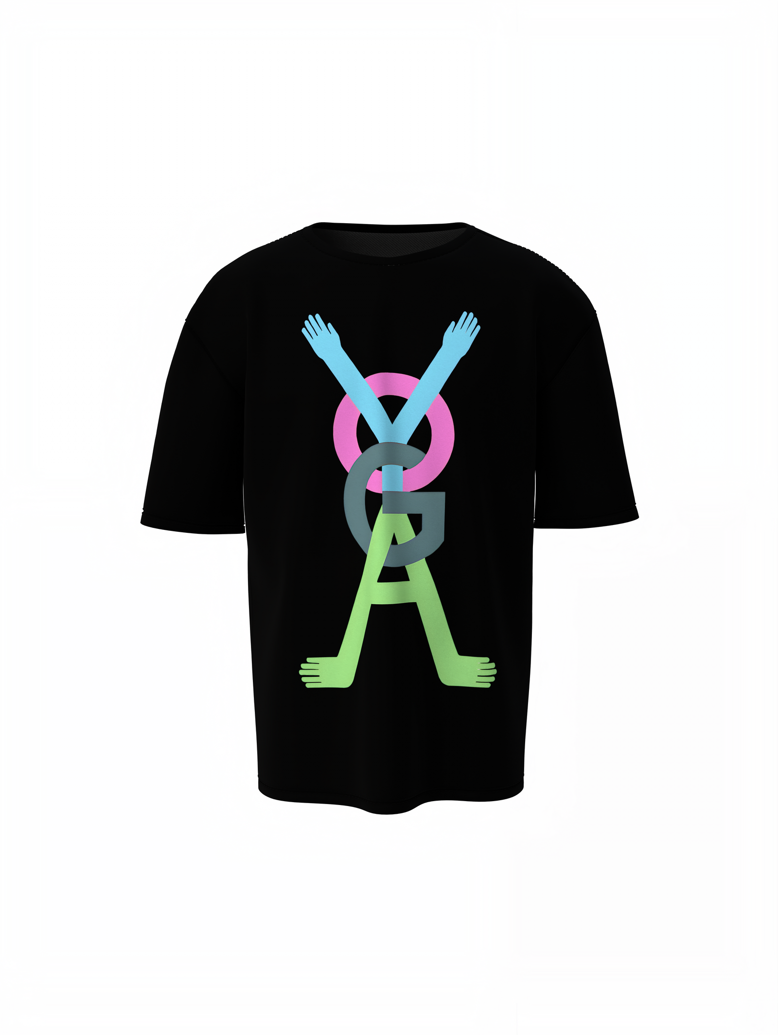 Yoga Graphic Black Oversized T-Shirt for Calm Streetwear Style